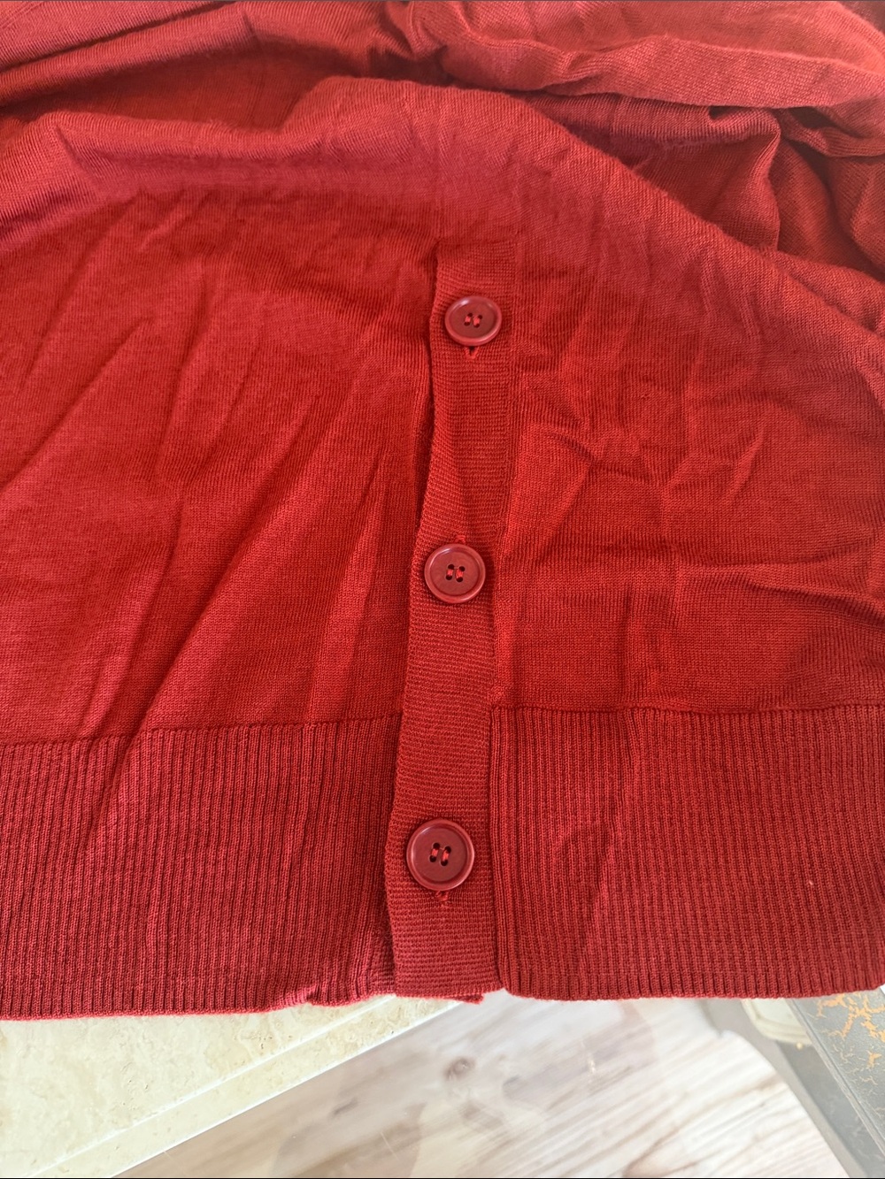 COS Open-Front Cardigan in Rust Red - Picture 6 of 6